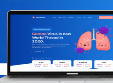Ковид Флю - Шаблон информационного и статистического  Corona (Covid-19)  html шабл