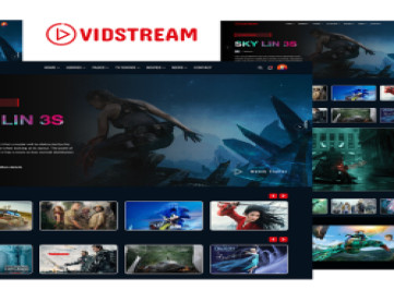 Vidstream - шаблон адаптивного  для фильмов и телешоу  