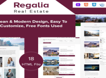 Regalia - шаблон сайта Ajax недвижимости