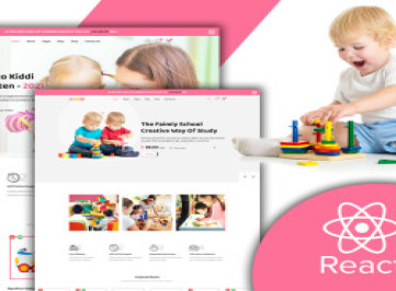 Шаблон  для адаптивных детей Kiddi Интернет-магазин React JS