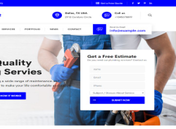 Сантехника - HTML-шаблон обслуживания сантехников и ремонтных служб