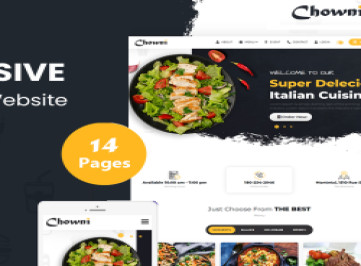 Chowni - Шаблон   для доставки еды и ресторана онлайн
