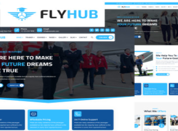 Flyhub - Шаблон  летной и авиационной академии