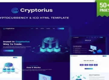 Cryptorius - ICO, биткойн и криптовалюта HTML-шаблон веб-
