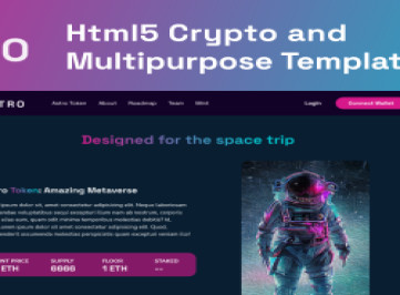 ASTRO Html Crypto и многоцелевой шаблон веб-