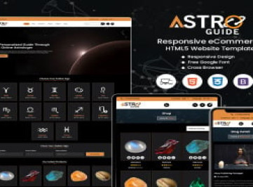 AstroGuide - настраиваемый HTML-шаблон астрологии для гороскопов, карт рождения и духовного понимани