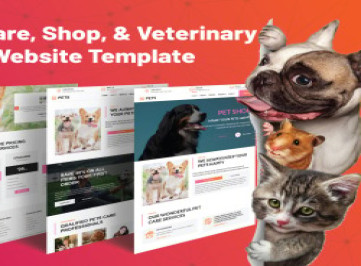 PETS - уход за животными, магазин и ветеринарный HTML-