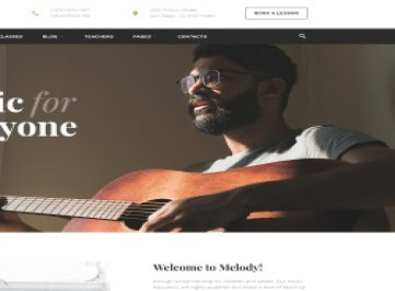 Мелодия - многостраничный  шаблон сайта музыкальной школы  