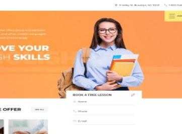 Lingvo - Многостраничный простой шаблон сайта  для языковой школы на   html тем