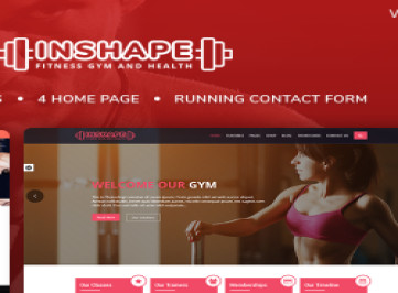 InShape: тренажерный зал, бодибилдинг, шаблон сайта о фитнесе  