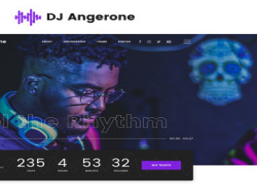 DJ Angerone - Музыкальный многостраничный современный HTML-  