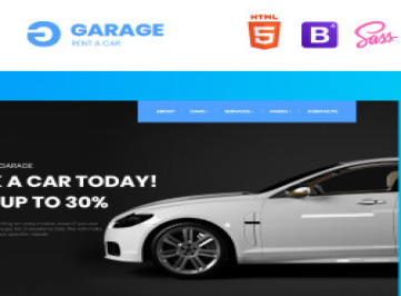 Гараж - классический адаптивный шаблон сайта по аренде автомобилей  