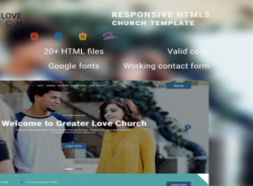 Церковь Великой Любви - HTML-шаблон сайта церкви  
