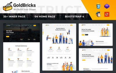 Шаблон GoldBricks - шаблон сайта строительного агентства  
