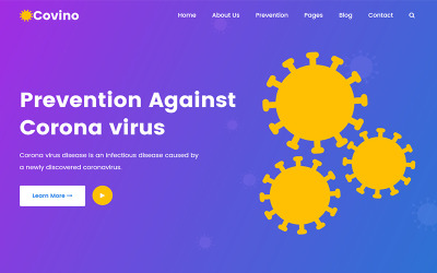 Шаблон Covino - HTML-шаблон  по медицинской профилактике коронавируса  