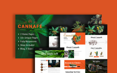 Шаблон Каннафе |  шаблон  Cannabis Caffe  