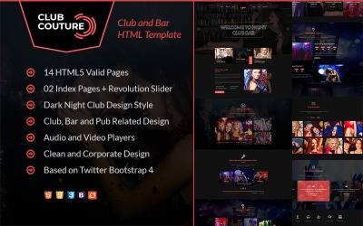 Шаблон Club Couture - HTML-шаблон сайта ночного клуба  