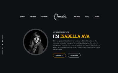 Шаблон Quader - шаблон сайта личного портфолио  