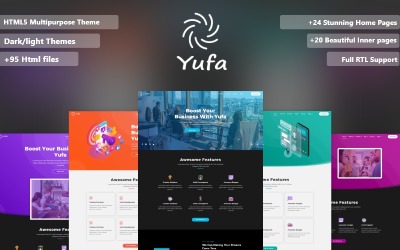 Шаблон Yufa - многоцелевой HTML  чистый адаптивный шаблон веб-  