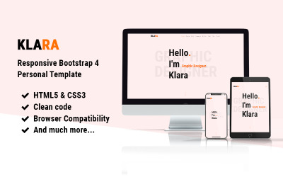 Шаблон Клара |   4 Одностраничный шаблон для портфолио  