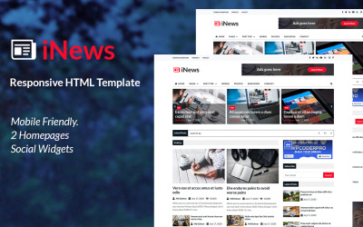 Шаблон iNews -  газетный HTML-шаблон веб-  