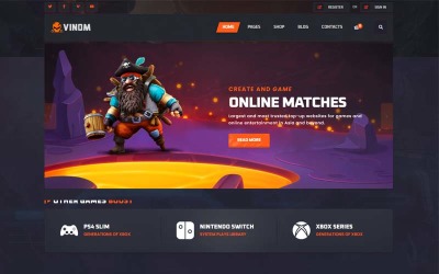 Шаблон Vinom - шаблон сайта для покупки игровых кредитов  