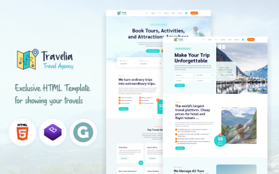 Шаблон Travelia - Шаблон  туристического агентства  