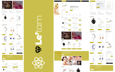 Шаблон Шаблон сайта Letam Gold and Jewelry Shop на React JS  