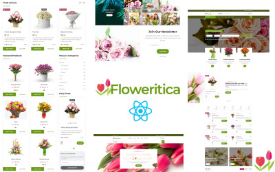 Шаблон Шаблон  Floristica Flowers and Roses React JS  