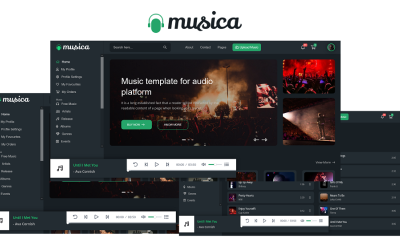 Шаблон Musica - шаблон  для потоковой передачи музыки и записи в формате 