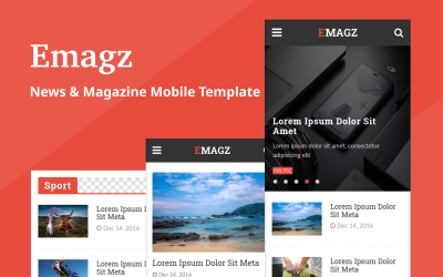 Шаблон Emagz - шаблон мобильного сайта новостей и журнала