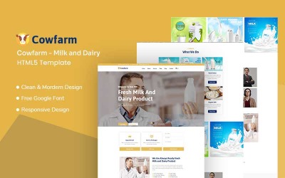 Шаблон Cowfarm -  шаблон  для молока и молочных продуктов