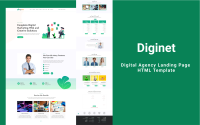 Шаблон Diginet - HTML-шаблон целевой страницы цифрового агентства