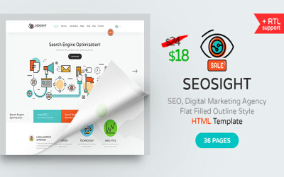 Шаблон SEOsight - ИТ-решения и многоцелевой -шаблон веб-