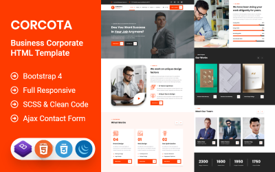Шаблон Corcota - корпоративный HTML-шаблон для бизнеса
