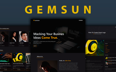 Шаблон Gemsun - HTML-шаблон креативного портфолио