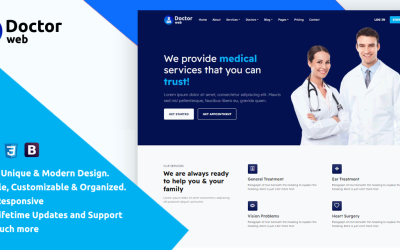 Шаблон Doctorweb — шаблон   для управления клиниками и больницами