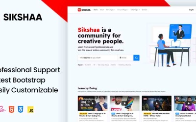 Шаблон Sikshaa - онлайн-образовательный курс LMS и HTML-шаблон школы