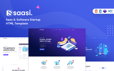 Шаблон Saasi - HTML-шаблон запуска Saas и программного обеспечения