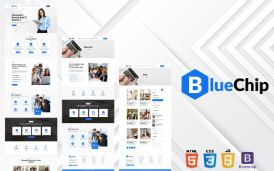 Шаблон HTML-код корпоративного сайта BlueChip