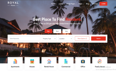 Шаблон Royal Homes — HTML-шаблон недвижимости 