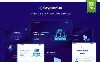 Шаблон Cryptorius - ICO, биткойн и криптовалюта HTML-шаблон веб-