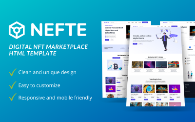 Шаблон NEFTE - шаблон  торговой площадки NFT