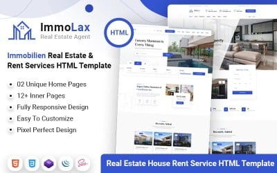 Шаблон Immolax - HTML-шаблон услуг агентства по аренде недвижимости