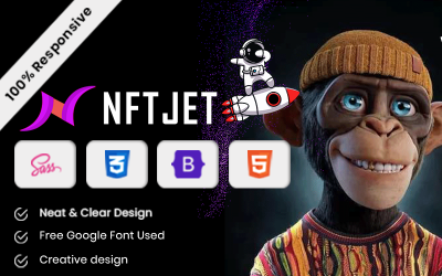 Шаблон НФТДЖЕТ | NFT Криптовалюта Биткойн HTML Торговая площадка