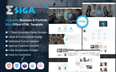 Шаблон Siga - HTML-шаблон корпоративного портфолио Business Office