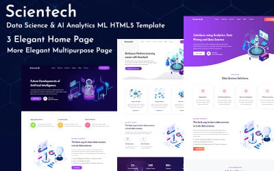 Шаблон Scientech — Data Science & AI Analytics ML  Template