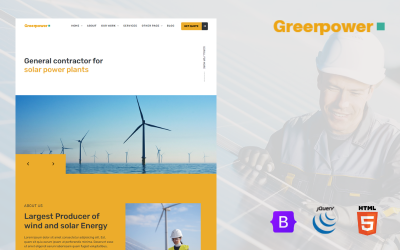 Шаблон Greenpower — универсальный HTML-шаблон  для солнечной энергии