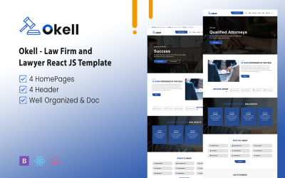 Шаблон Okell — юридическая фирма и юрист React JS Template