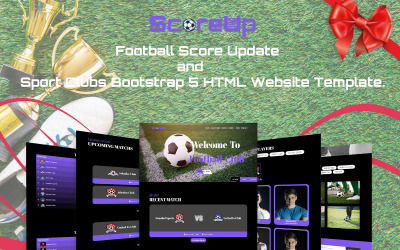 Шаблон Scoreup - Обновление футбольного счета и спортивные клубы  5 HTML-шаблон веб-